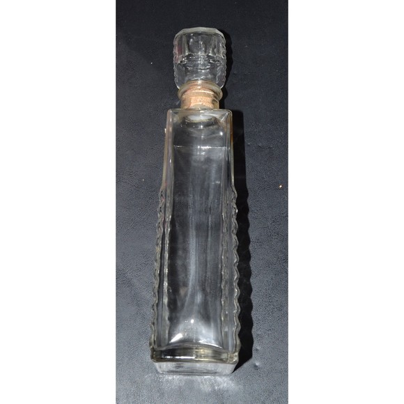 Vintage Old Taylor Bourbon Heavy Cut Glass Decanter w/ Cork Stopper 11.25" Tall - Picture 2 of 9